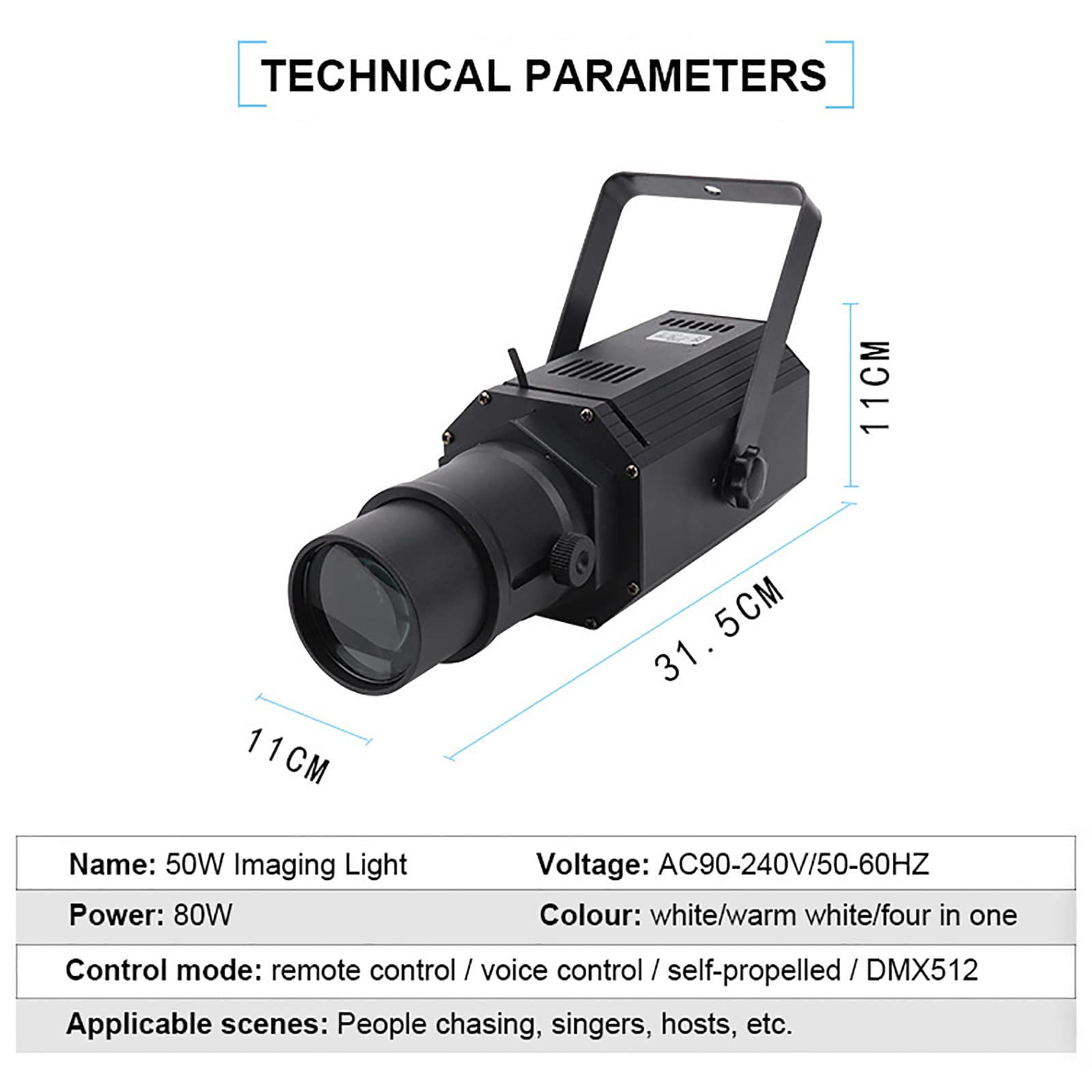 Amazon.co.jp: 50W LED ピンスポット ライト, DMX512 / リモート